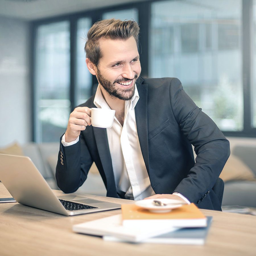 Man happy with datacenter